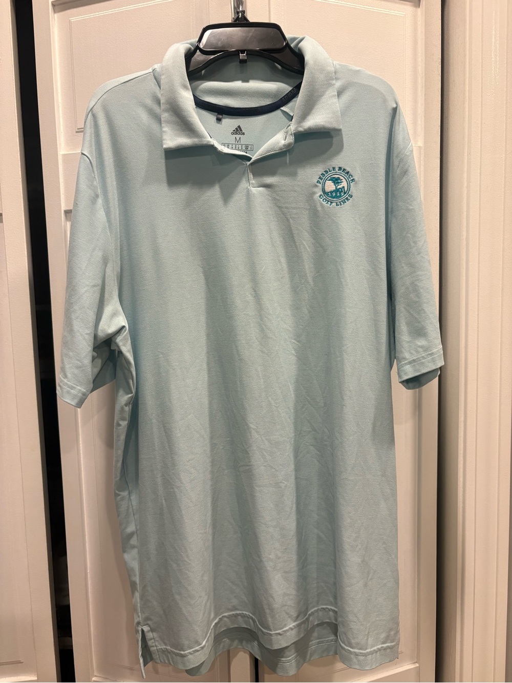 adidas Men's Tuquoise  Pebble Beach Golf Links Polo